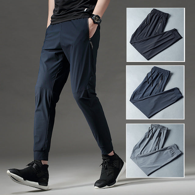 Men's Breathable Fleece-lined Elastic Fitness Pants