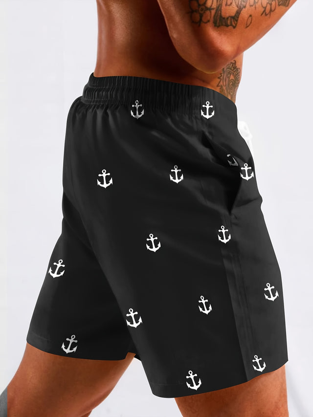 Men's Casual Double Layer Drawstring Swim Shorts