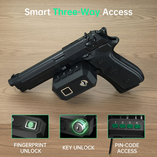 Heavy-duty Biometric Trigger Lock for Rifles, Shotguns, and Handguns