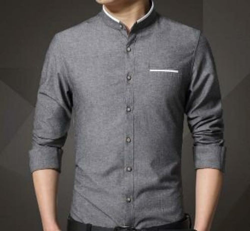 Mens Mandarin Collar Shirt