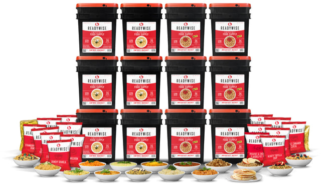 Best 1440 Serving Package - 240 lbs - Includes: 6 - 120 Serving Entrée Buckets and 6 - 120 Serving Breakfast Buckets