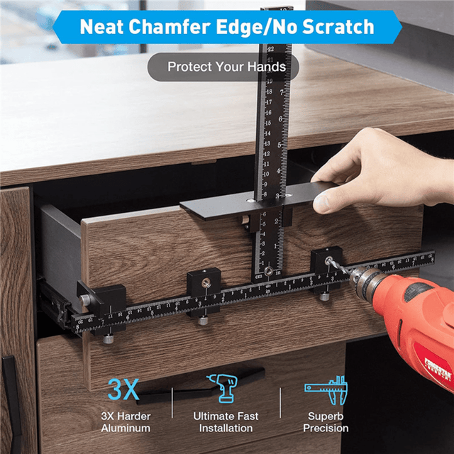 Best 1pc Adjustable Cabinet Hardware Drill Template Guide