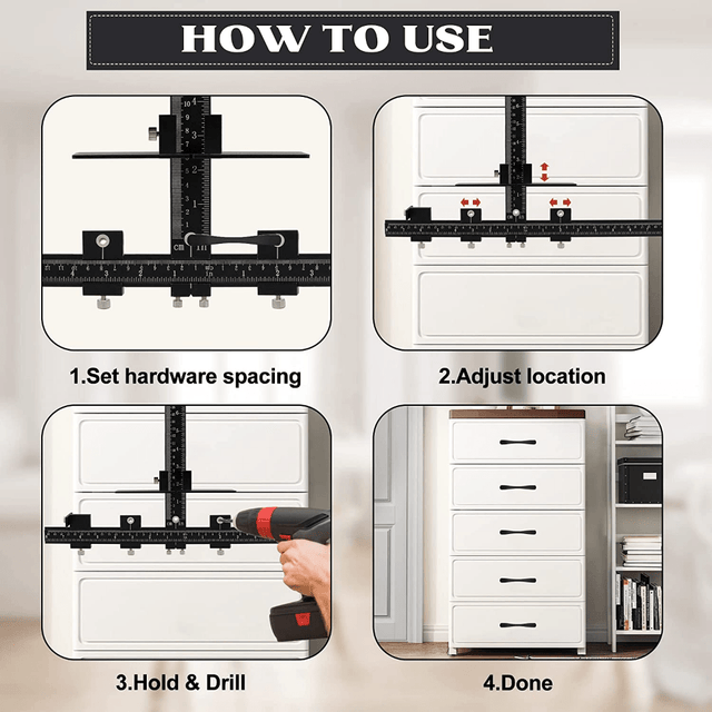 Best 1pc Adjustable Cabinet Hardware Drill Template Guide