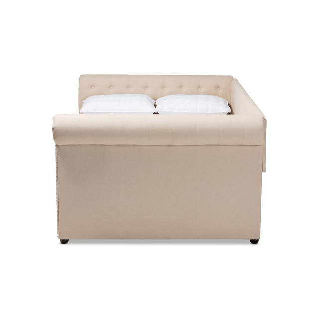 Mabelle Modern and Contemporary Beige Fabric Upholstered Queen Size Daybed