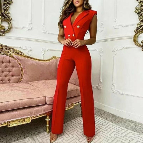 Elegant Button Jumpsuit