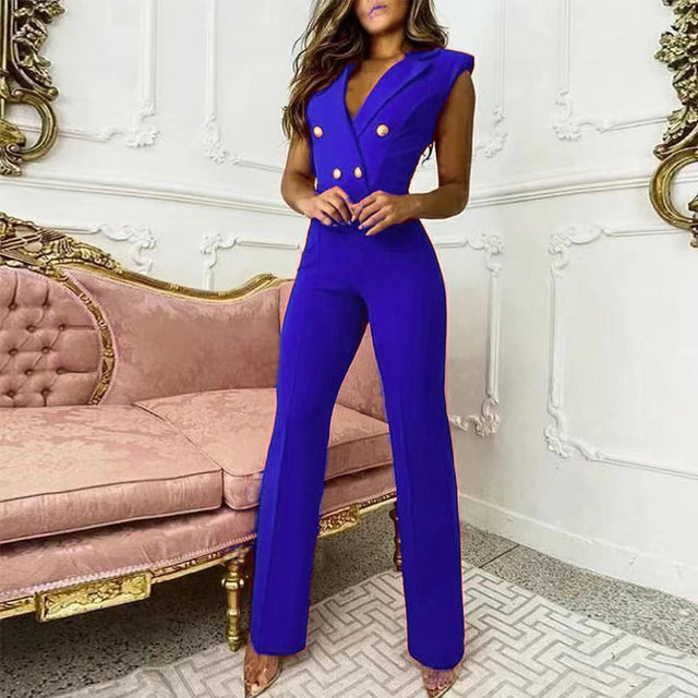 Elegant Button Jumpsuit