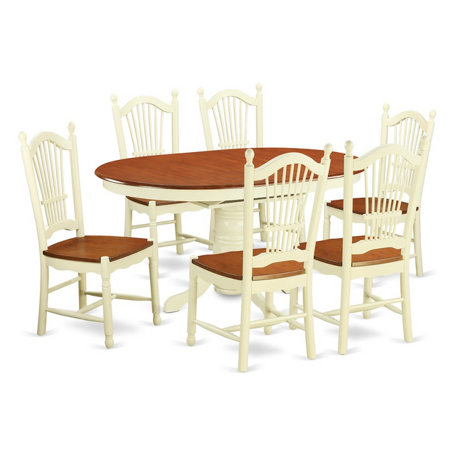 7 PC Table Set- Kitchen Dinette Table & 6 Chairs