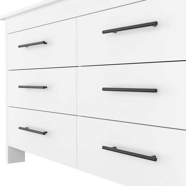 Paris 6 Drawer Double Dresser - White