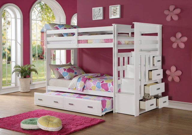 Stylish & Functional: Youth Twin Over Twin Bunk Bed with Trundle