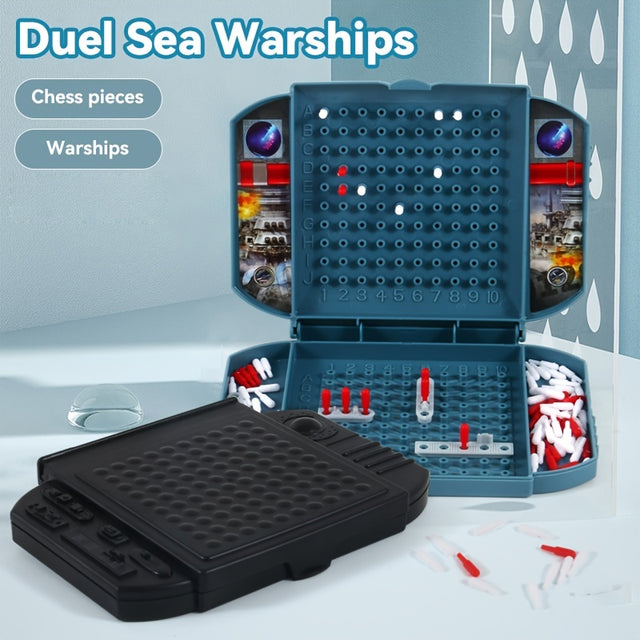 2-Player Black Warship Sea Battle Board Game