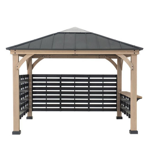 Cameron Cedar Wood Framed Hot Tub Gazebo with Steel and Polycarbonate Hardtop