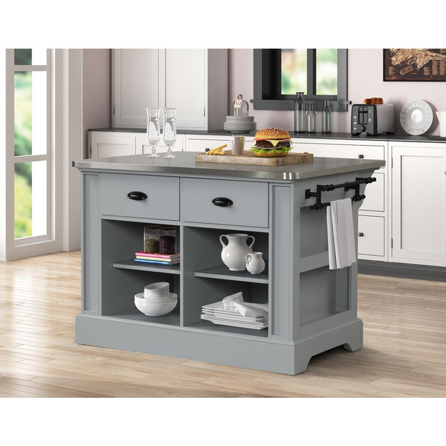 ACME Urrur Kitchen Island, Gray Finish