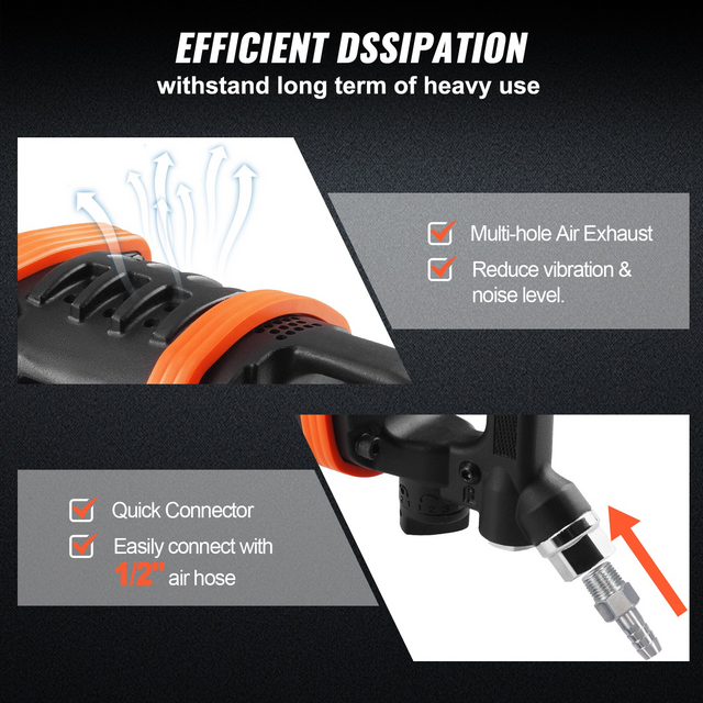 Best VEVOR 1 Inch Air Impact Wrench, Up to 5175 ft-lbs Beast Reverse Torque Output Pneumatic Impact Gun w/ 8 Inch Extended Anvil for Repairs and Maintenance of Heavy Duty Machinery / Semi-Truck / Bus