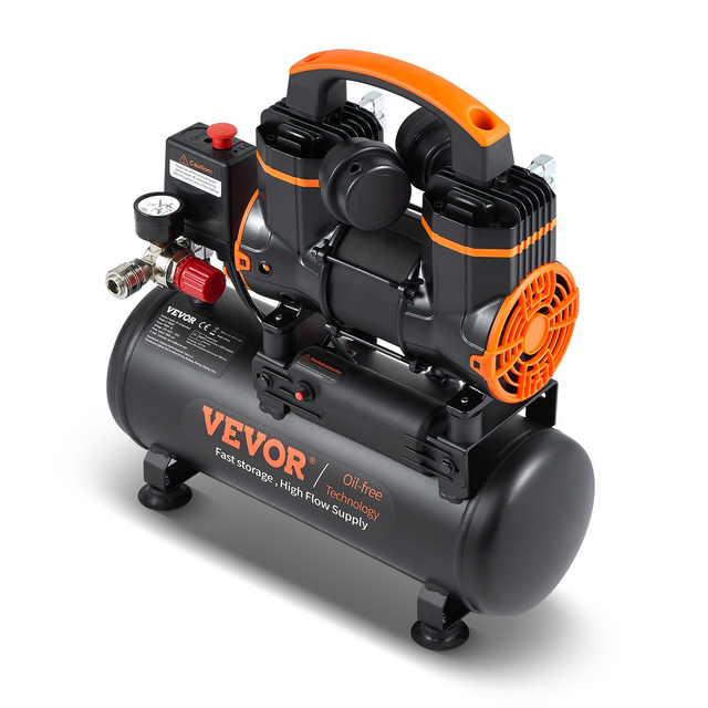 Best VEVOR Air Compressor 2.1 Gallon 900W 2.2 CFM@ 90PSI 70 dB Ultra Quiet Oil Free