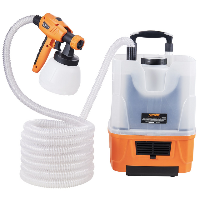 Best VEVOR Paint Sprayer, 1300W Electric Spray Paint Gun with Air Hose, 1300ml and 800 ml Containers, 5 Copper Nozzles, 150 Din HVLP Spray Gun for House Painting Home Interior and Exterior Walls, Fence