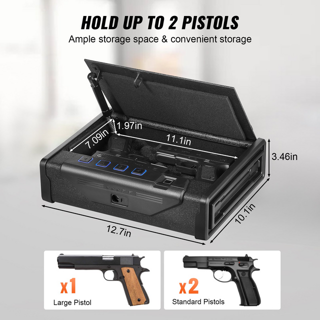 VEVOR Biometric Gun Safe with Three Quick Access Ways