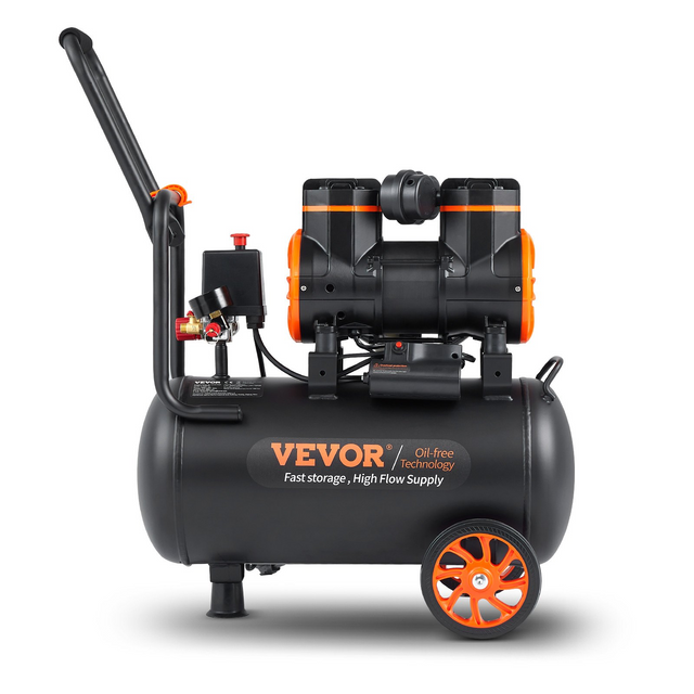 Best VEVOR Air Compressor 6.3 Gallon 1450W 3.35 CFM@ 90PSI 70 dB Ultra Quiet Oil Free