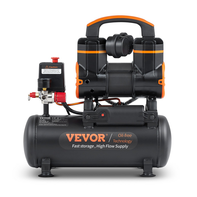 Best VEVOR Air Compressor 2.1 Gallon 900W 2.2 CFM@ 90PSI 70 dB Ultra Quiet Oil Free