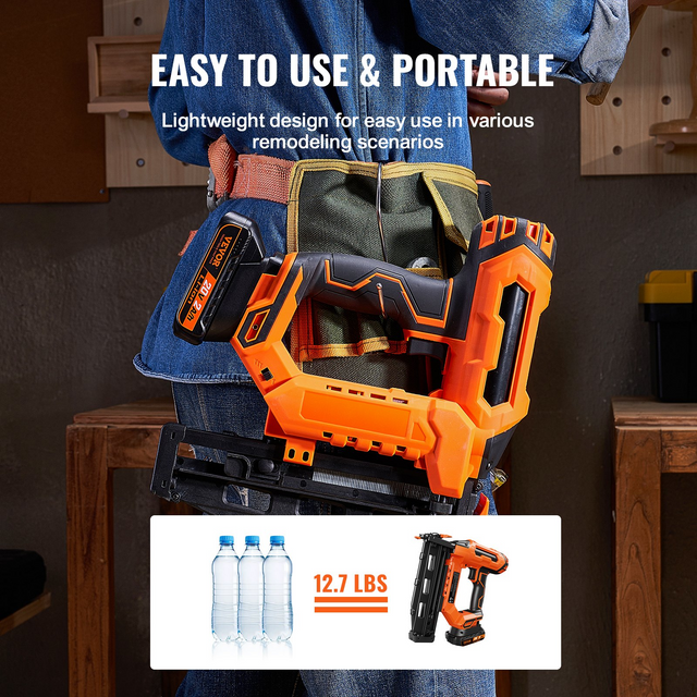 Best VEVOR 20V Cordless Finish Nailer, Cordless Brad Nailer Kit with 16Ga Nails, Battery and Charger, Tool-free Jam Release Battery Powered Framing Nail Gun, Nail Gun for Upholstery and Home Improvement