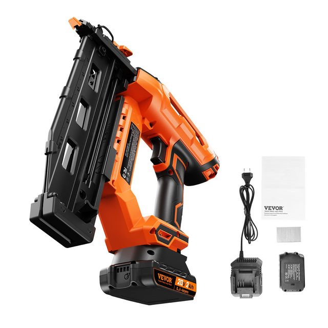 Best VEVOR 20V Cordless Finish Nailer, Cordless Brad Nailer Kit with 16Ga Nails, Battery and Charger, Tool-free Jam Release Battery Powered Framing Nail Gun, Nail Gun for Upholstery and Home Improvement