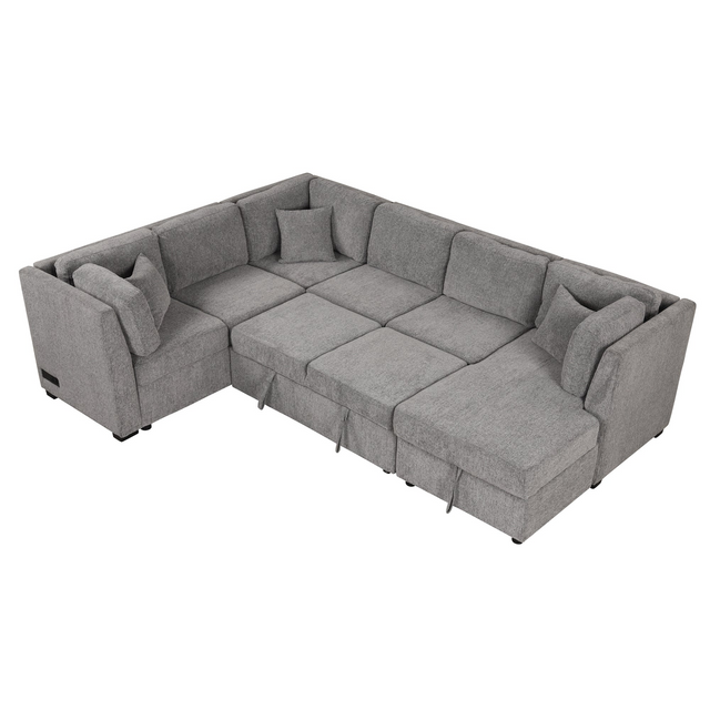 Best U-shaped Sectional Sofa with pull out Bed