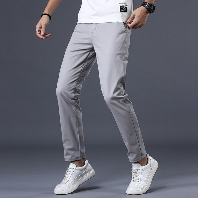 Men's Cotton Casual Stretch Slim Leg Pants