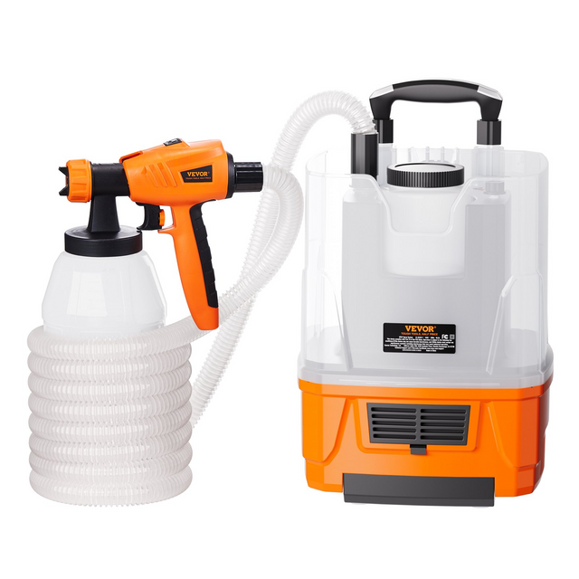 Best VEVOR Paint Sprayer, 1300W Electric Spray Paint Gun with Air Hose, 1300ml and 800 ml Containers, 5 Copper Nozzles, 150 Din HVLP Spray Gun for House Painting Home Interior and Exterior Walls, Fence