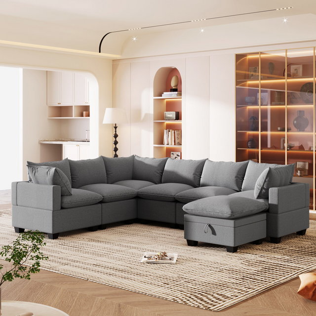 Best Luxury Modular Sofa with Storage Ottoman