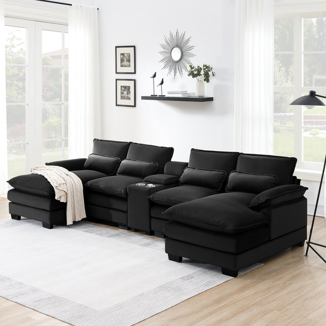 Best Modern U-shaped Sofa with Console