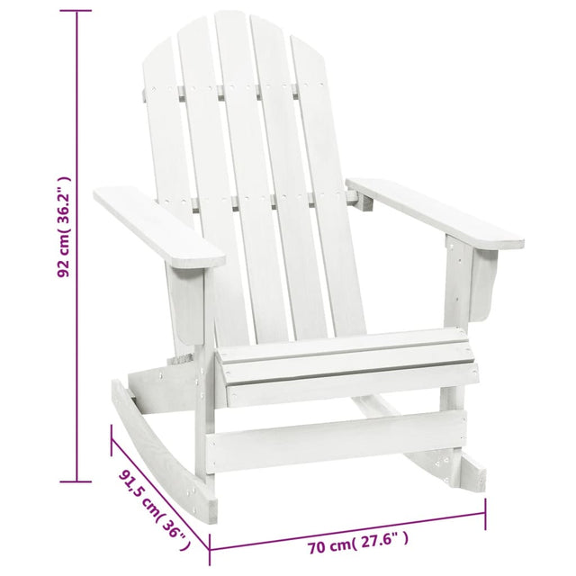 vidaXL Patio Rocking Chair Wood White