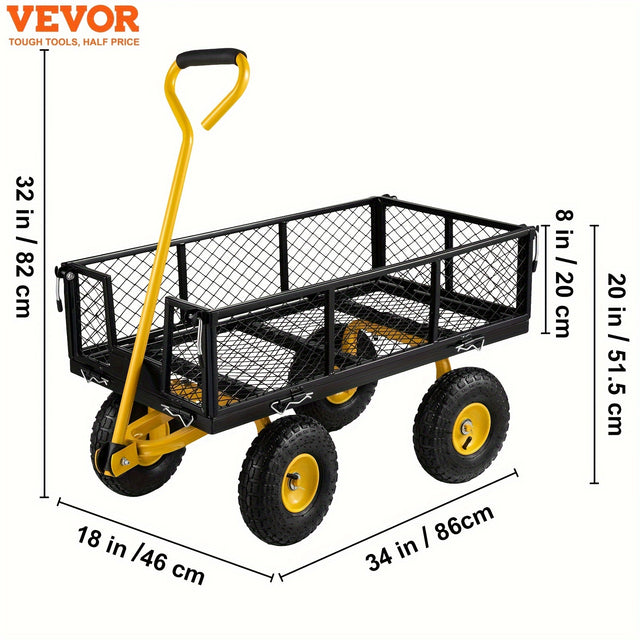 Best VEVOR Steel Garden Cart, Heavy Duty 500 lbs Capacity