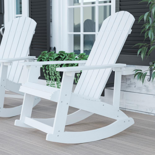 Best Adirondack Rocking Chair with Rust Resistant Stainless Steel Hardware in White