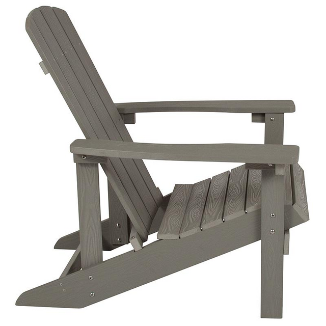 Charlestown All-Weather Poly Resin Wood Adirondack Chair in Gray