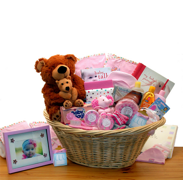 Best Deluxe Welcome Home Precious Baby Girl Basket-Pink - Baby Bath Set