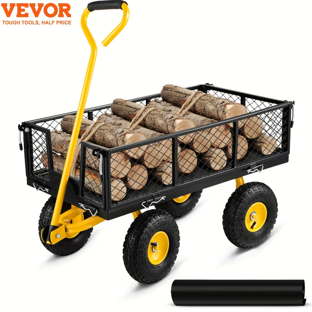 Best VEVOR Steel Garden Cart, Heavy Duty 500 lbs Capacity