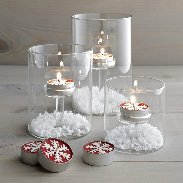 Set, Hurricane Glass Tea Light Candle Holders Clear Votive Candle