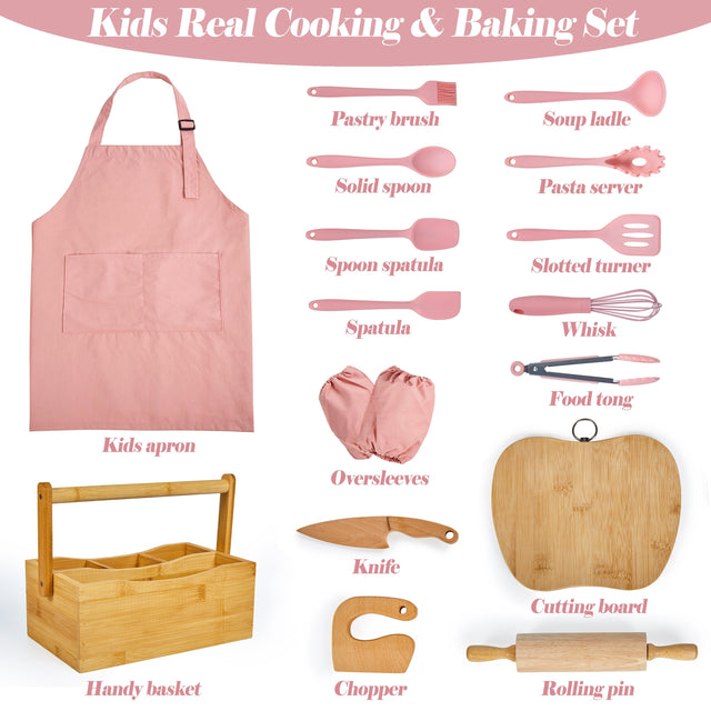 Kids Cooking & Baking Sets with Real Little Chef Cooking Utensils