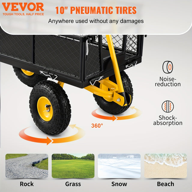 Best VEVOR Steel Garden Cart, Heavy Duty 500 lbs Capacity