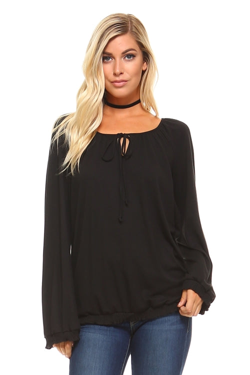 Women's Long Sleeve Peasant Top