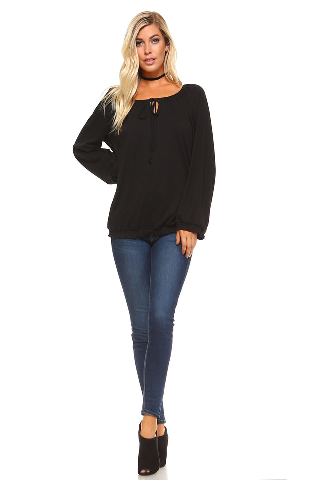 Women's Long Sleeve Peasant Top