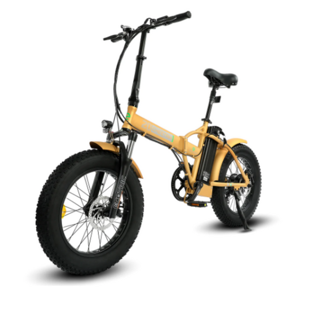 Ecotric 48V Gold portable and folding fat ebike with LCD display