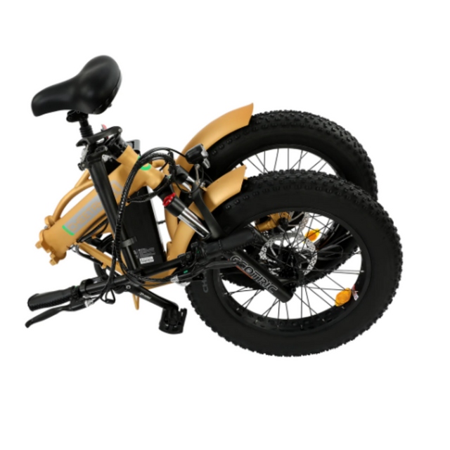 Ecotric 48V Gold portable and folding fat ebike with LCD display