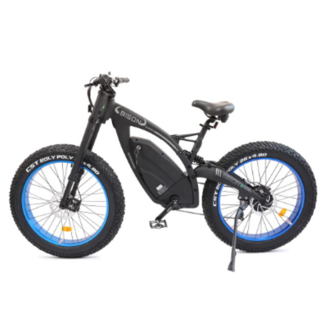 Ecotric 48v 17.5AH 1000W big fat tire e-bike Bison-Matt Black