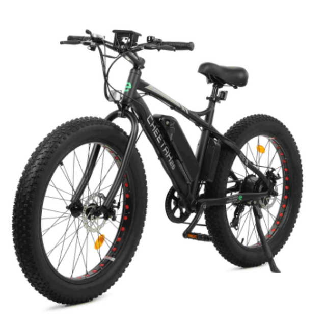 Ecotric Cheetah 26 Fat Tire Beach Snow Electric Bike-Matt Black