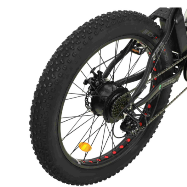 Ecotric Cheetah 26 Fat Tire Beach Snow Electric Bike-Matt Black