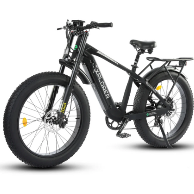 Ecotric Explorer 26 inches 48V Fat Tire Electric Bike with Rear Rack