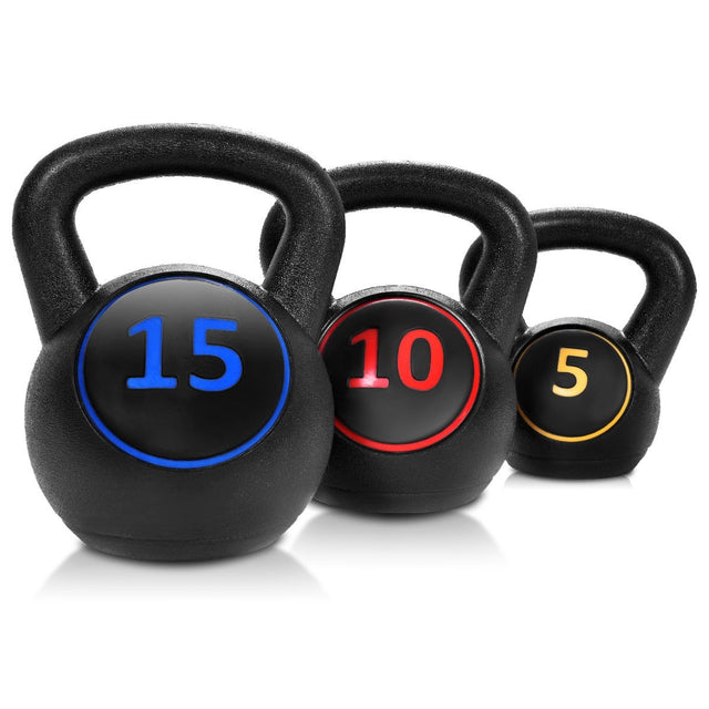 Best 3 Piece Kettlebell Weight Set - Color: Black