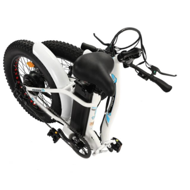 UL Certified-Ecotric 20inch white portable and folding fat bike model Dolphin