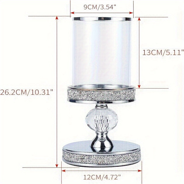 1pc Glittering Metal Pillar Candle Stand, Elegant Tabletop Decor