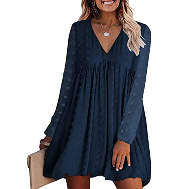 Elegant Long Sleeve Flowy Dress